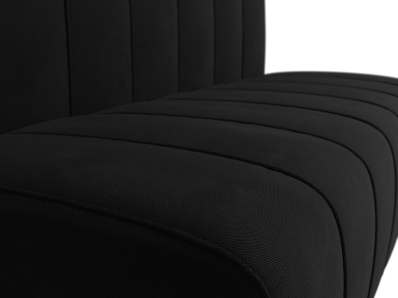 Диван кухонный прямой Ральф, Микровельвет, Черный