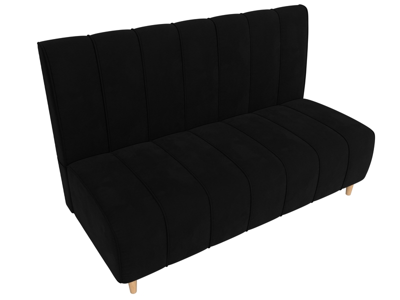 Диван кухонный прямой Ральф, Микровельвет, Черный