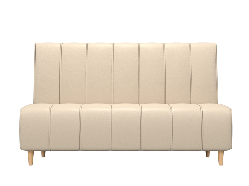 Диван кухонный прямой Ральф, Экокожа, Бежевый