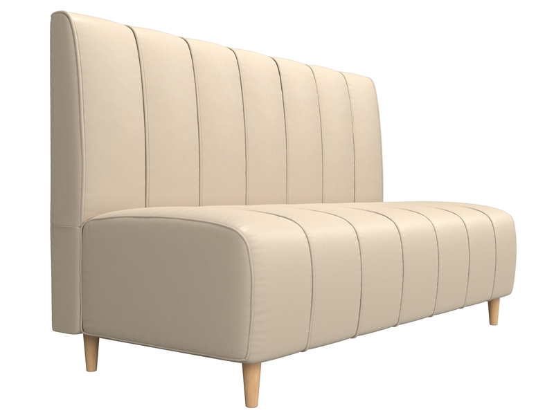 Диван кухонный прямой Ральф, Экокожа, Бежевый