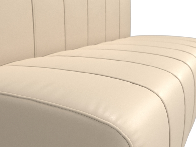 Диван кухонный прямой Ральф, Экокожа, Бежевый