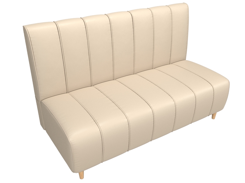 Диван кухонный прямой Ральф, Экокожа, Бежевый