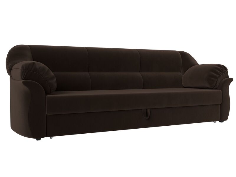 Диван прямой Карнелла, Микровельвет, Коричневый