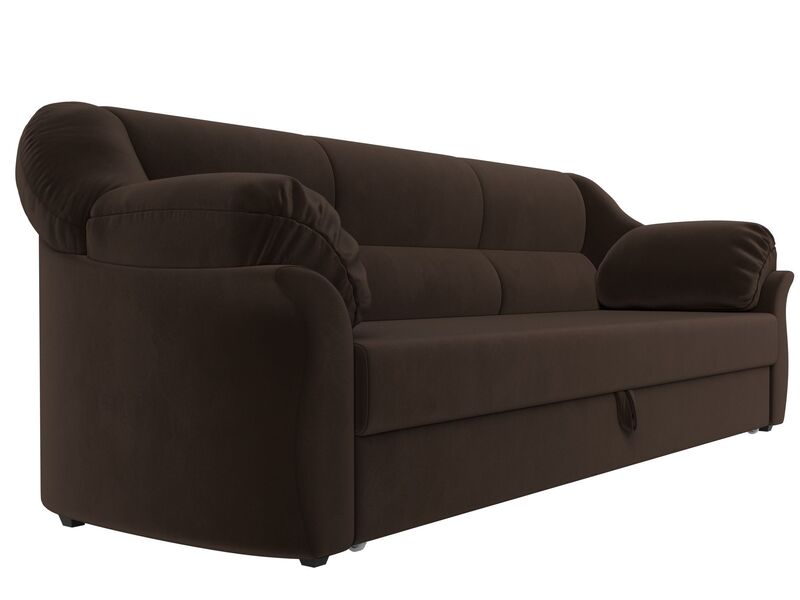 Диван прямой Карнелла, Микровельвет, Коричневый