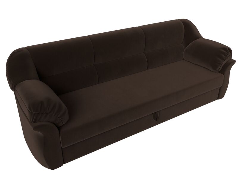 Диван прямой Карнелла, Микровельвет, Коричневый
