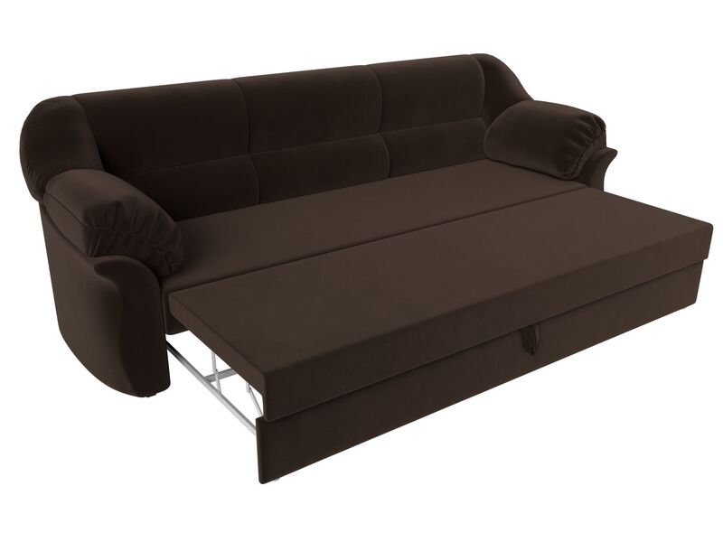 Диван прямой Карнелла, Микровельвет, Коричневый