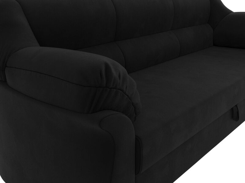 Диван прямой Карнелла, Микровельвет, Черный