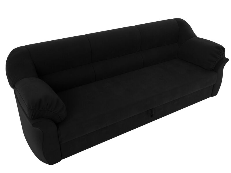 Диван прямой Карнелла, Микровельвет, Черный