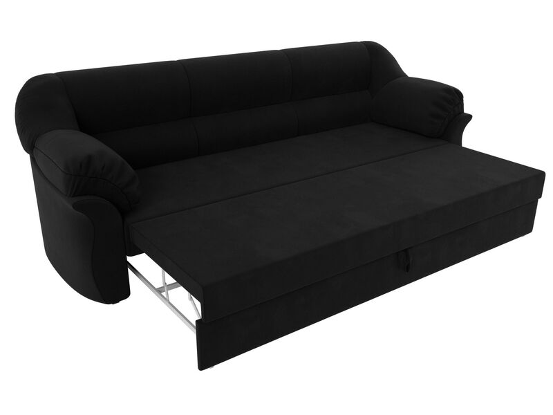 Диван прямой Карнелла, Микровельвет, Черный