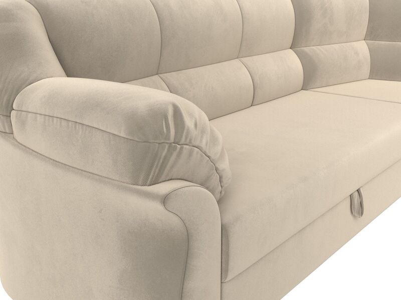 Диван угловой Карнелла правый угол, Микровельвет, Бежевый