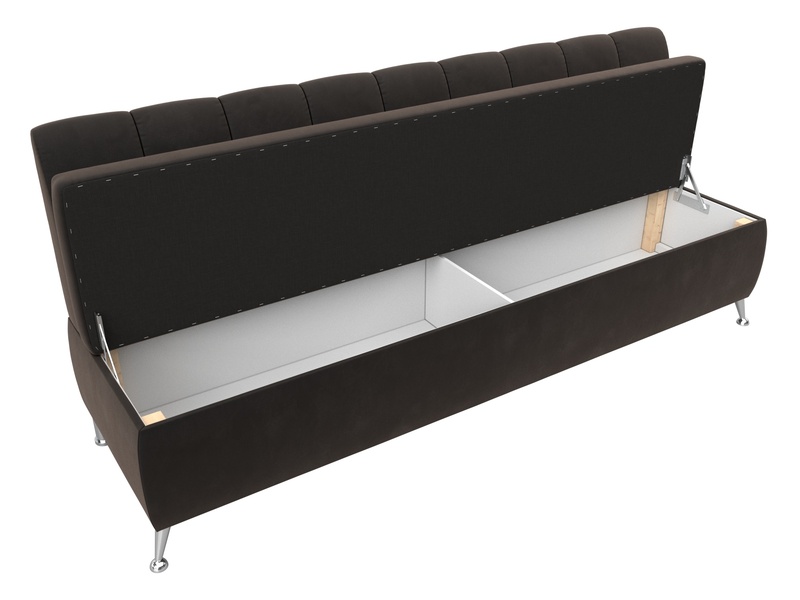 Диван кухонный прямой Кантри, Велюр, SEVEN 727 коричневый