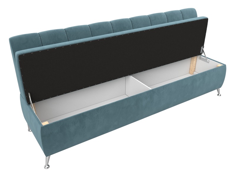 Диван кухонный прямой Кантри, Велюр, SEVEN 113 бирюзовый