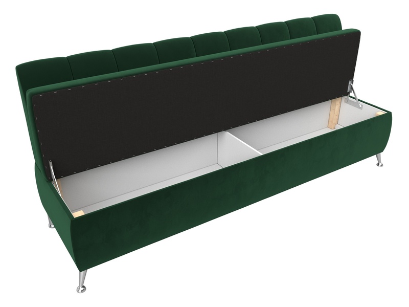 Диван кухонный прямой Кантри, Велюр, SEVEN 626 зеленый