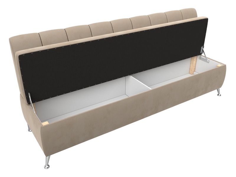 Диван кухонный прямой Кантри, Велюр, SEVEN 729 бежевый