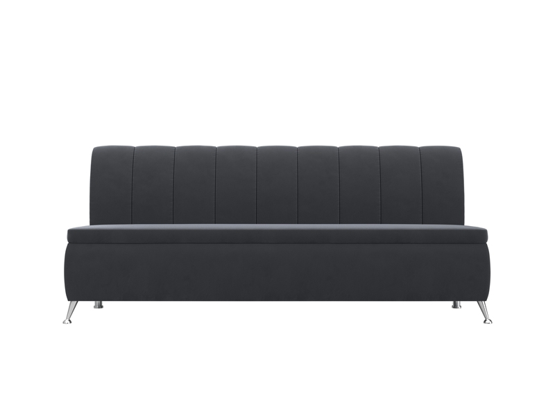 Диван кухонный прямой Кантри, Велюр, SEVEN 17 серый