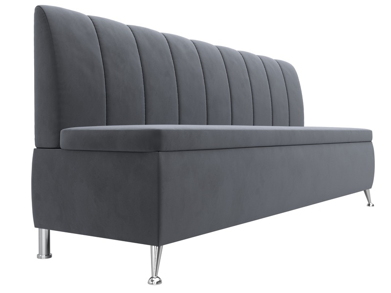 Диван кухонный прямой Кантри, Велюр, SEVEN 17 серый