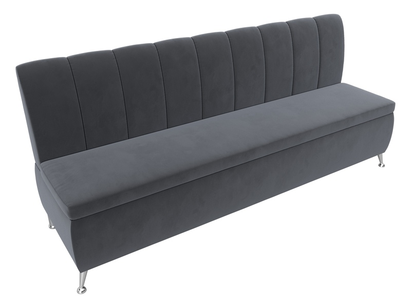 Диван кухонный прямой Кантри, Велюр, SEVEN 17 серый