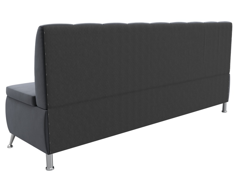 Диван кухонный прямой Кантри, Велюр, SEVEN 17 серый