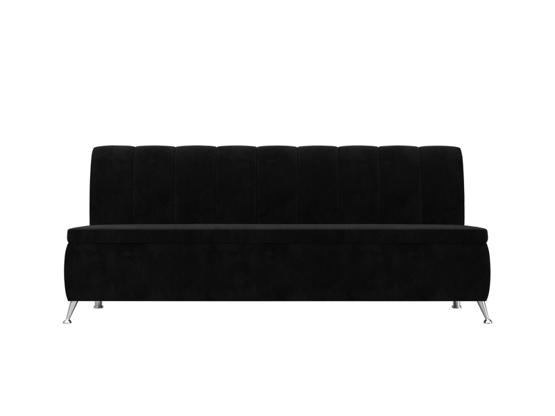 Диван кухонный прямой Кантри, Велюр, SEVEN 35 черный