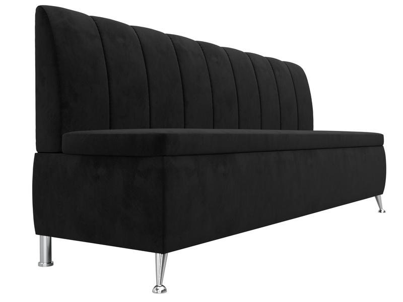 Диван кухонный прямой Кантри, Велюр, SEVEN 35 черный