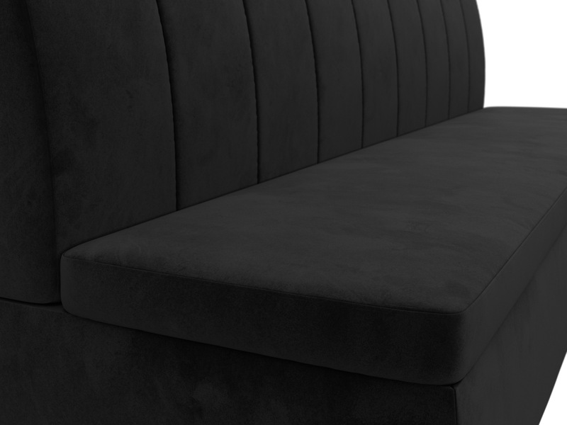 Диван кухонный прямой Кантри, Велюр, SEVEN 35 черный