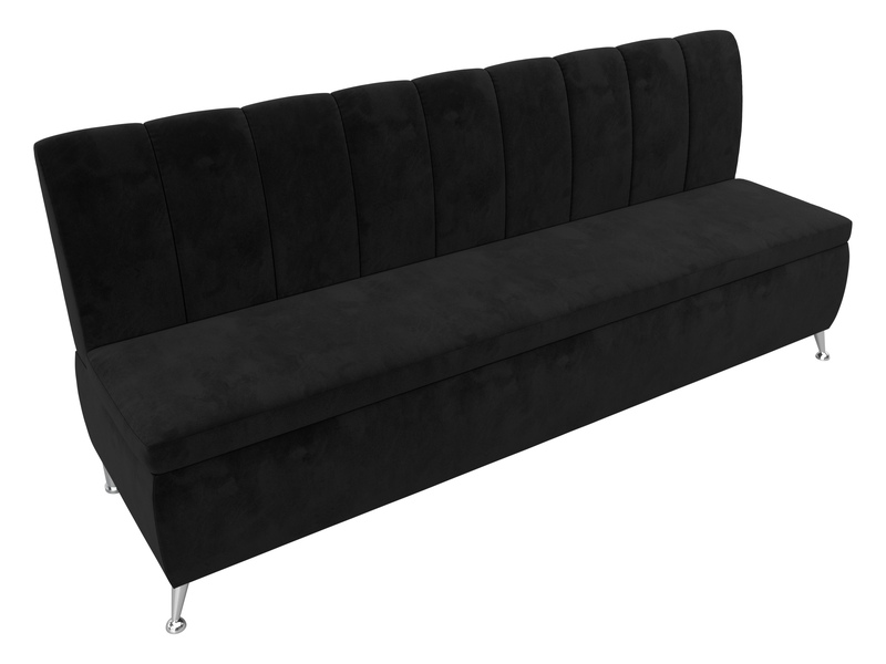 Диван кухонный прямой Кантри, Велюр, SEVEN 35 черный