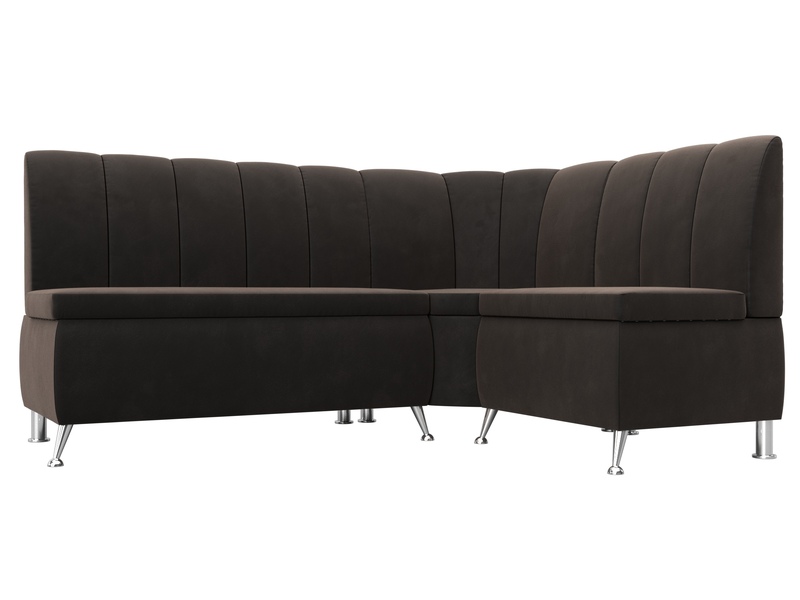 Диван кухонный угловой Кантри правый угол, Велюр, SEVEN 727 коричневый