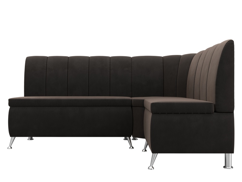 Диван кухонный угловой Кантри правый угол, Велюр, SEVEN 727 коричневый