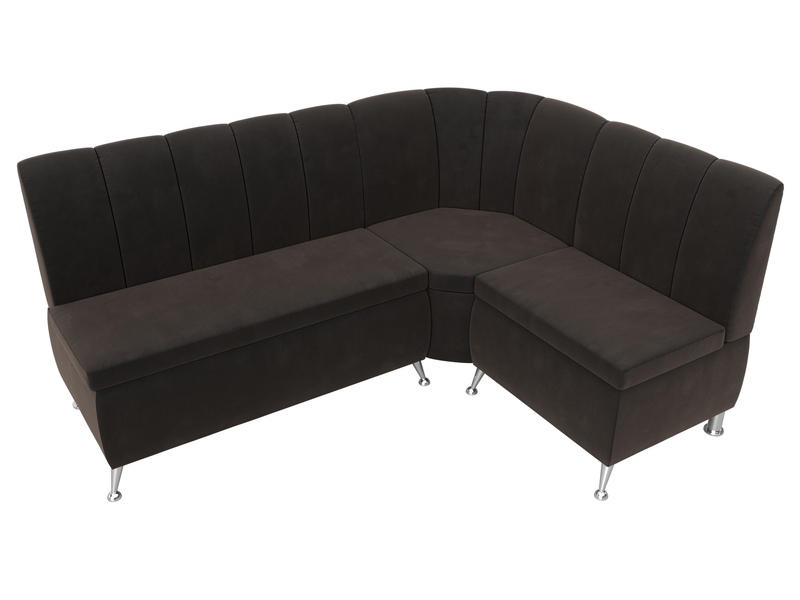Диван кухонный угловой Кантри правый угол, Велюр, SEVEN 727 коричневый