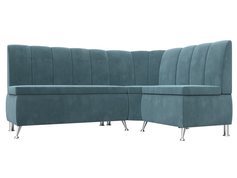 Диван кухонный угловой Кантри правый угол, Велюр, SEVEN 113 бирюзовый