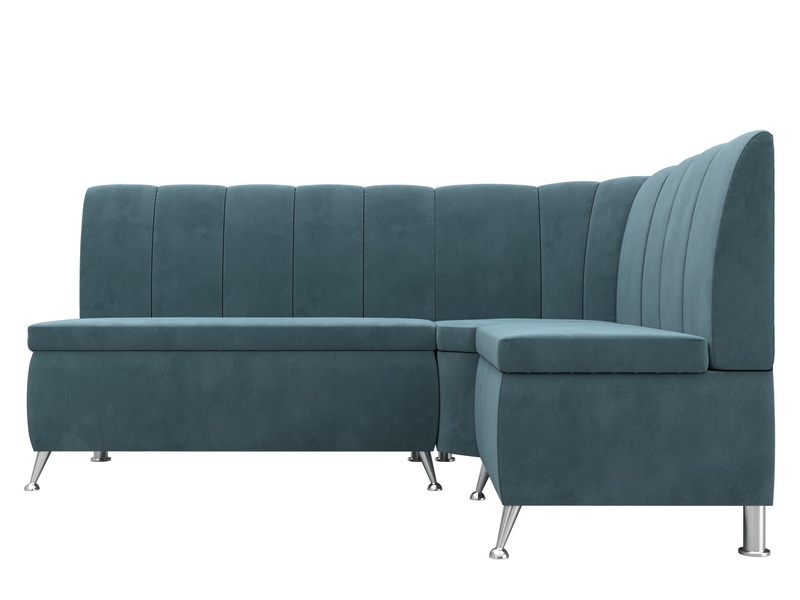 Диван кухонный угловой Кантри правый угол, Велюр, SEVEN 113 бирюзовый