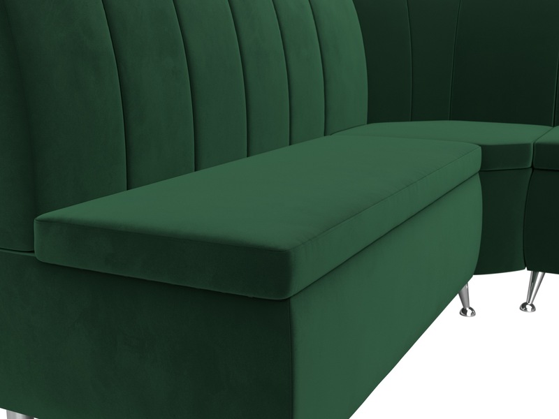 Диван кухонный угловой Кантри правый угол, Велюр, SEVEN 626 зеленый