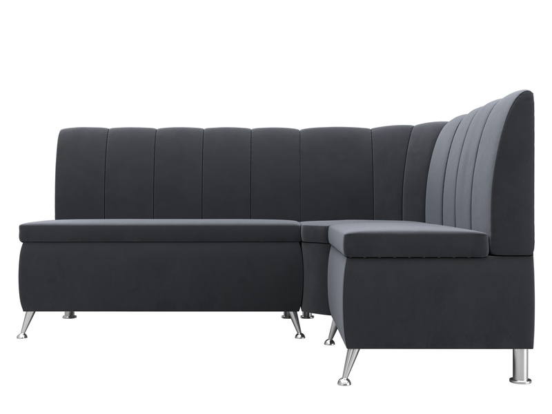 Диван кухонный угловой Кантри правый угол, Велюр, SEVEN 17 серый