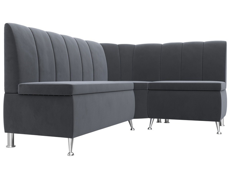 Диван кухонный угловой Кантри правый угол, Велюр, SEVEN 17 серый