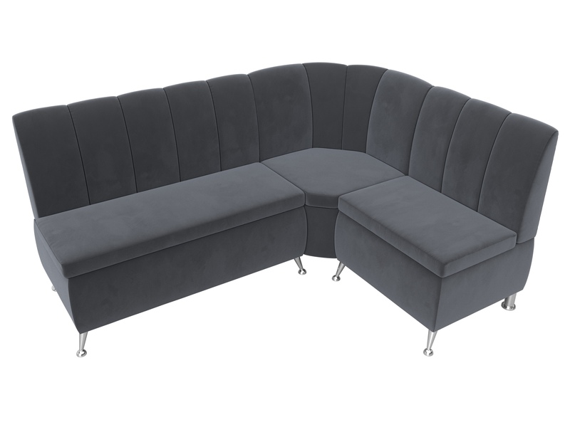 Диван кухонный угловой Кантри правый угол, Велюр, SEVEN 17 серый