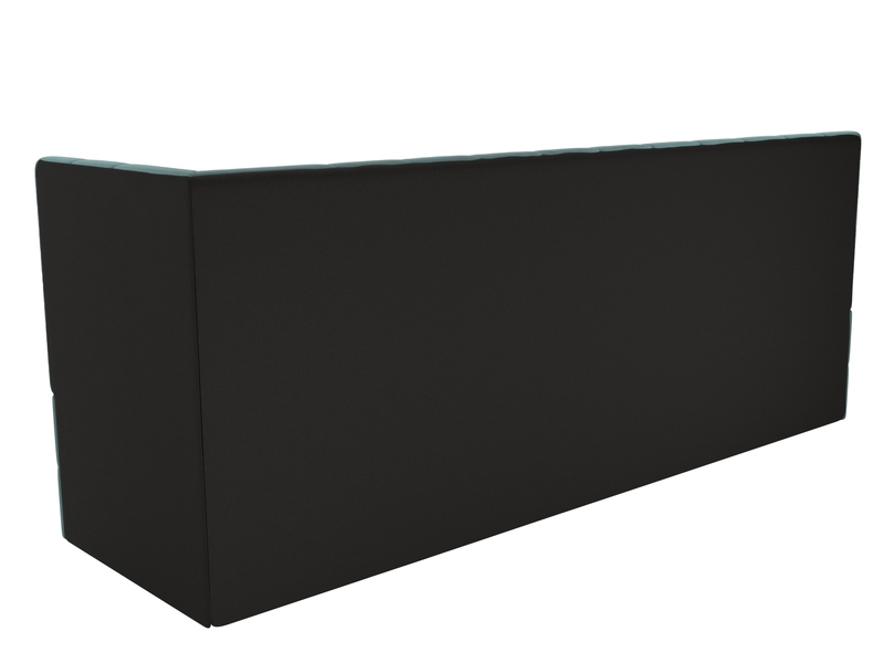 Диван кухонный прямой Бриз с углом справа, Велюр, SEVEN 113 бирюзовый