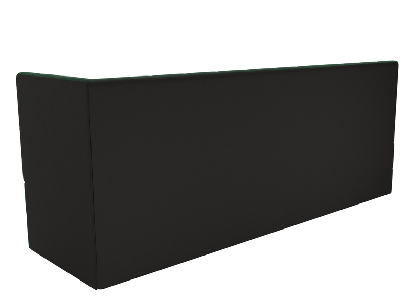 Диван кухонный прямой Бриз с углом справа, Велюр, SEVEN 626 зеленый