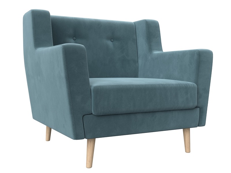 Кресло Брайтон, Велюр, SEVEN 113 бирюзовый