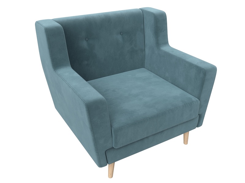 Кресло Брайтон, Велюр, SEVEN 113 бирюзовый
