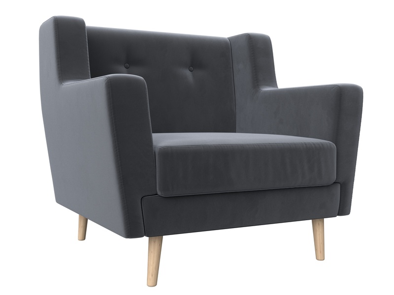 Кресло Брайтон, Велюр, SEVEN 17 серый