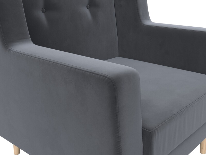 Кресло Брайтон, Велюр, SEVEN 17 серый