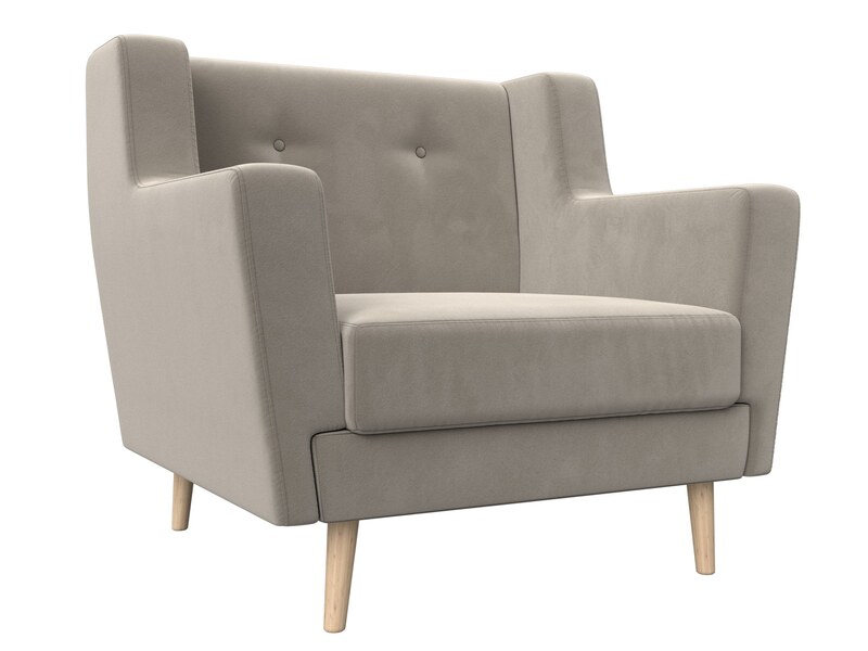 Кресло Брайтон, Микровельвет, Бежевый