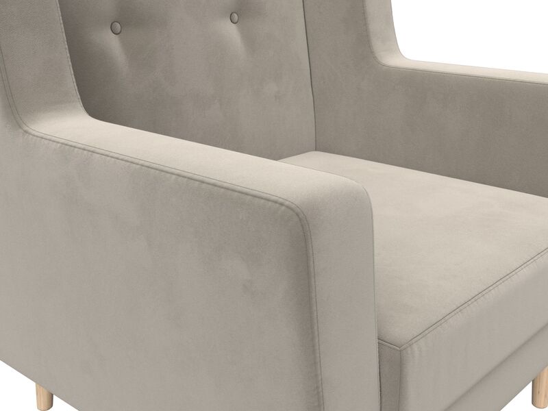 Кресло Брайтон, Микровельвет, Бежевый