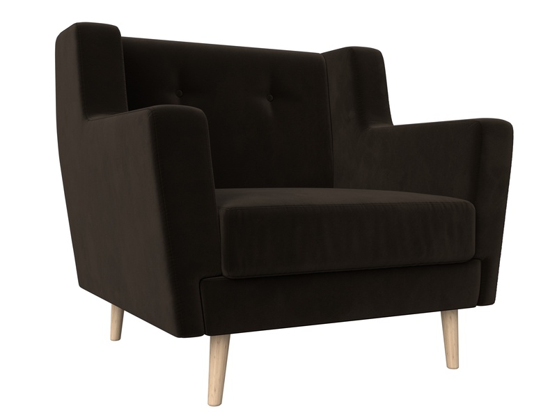 Кресло Брайтон, Микровельвет, Коричневый