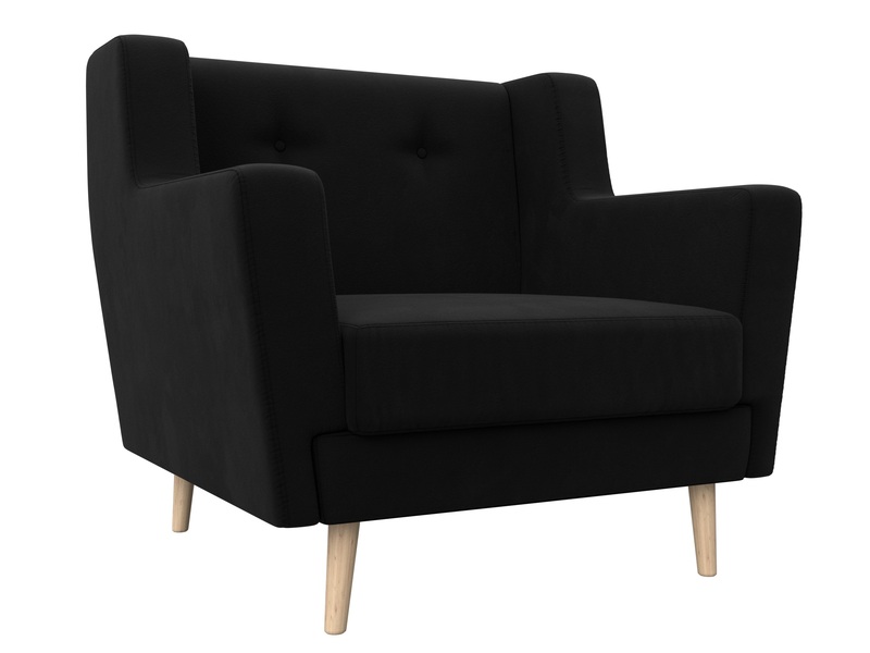 Кресло Брайтон, Микровельвет, Черный