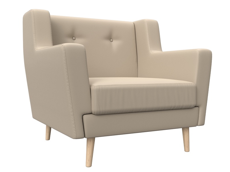 Кресло Брайтон, Экокожа, Бежевый