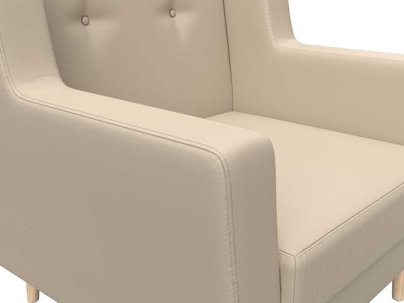 Кресло Брайтон, Экокожа, Бежевый