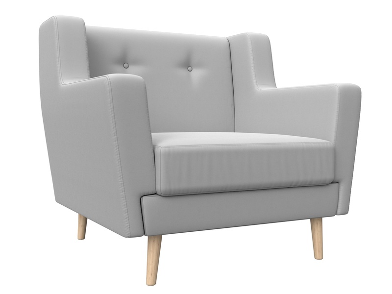 Кресло Брайтон, Экокожа, Белый