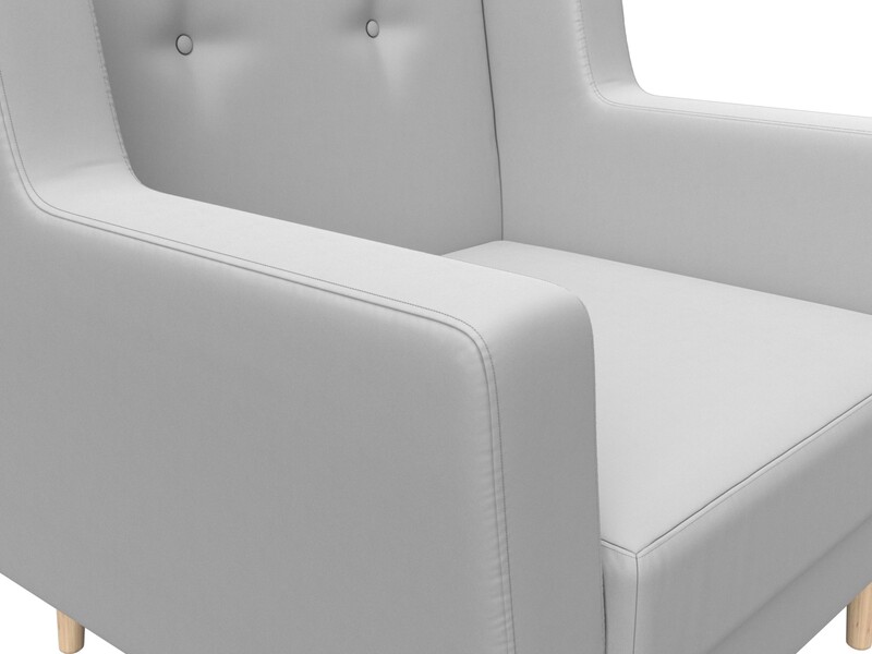 Кресло Брайтон, Экокожа, Белый