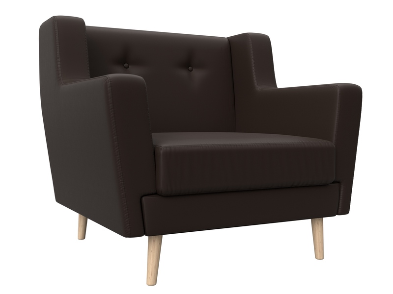 Кресло Брайтон, Экокожа, Коричневый